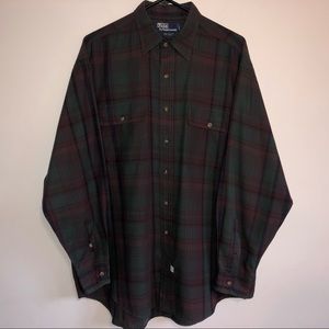 Vintage POLO Ralph Lauren Wool Twill Shirt Green